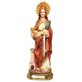 St. Barbara Statue Saint Barbara Estatua Holy Figurine Sculpture (12 Inch)