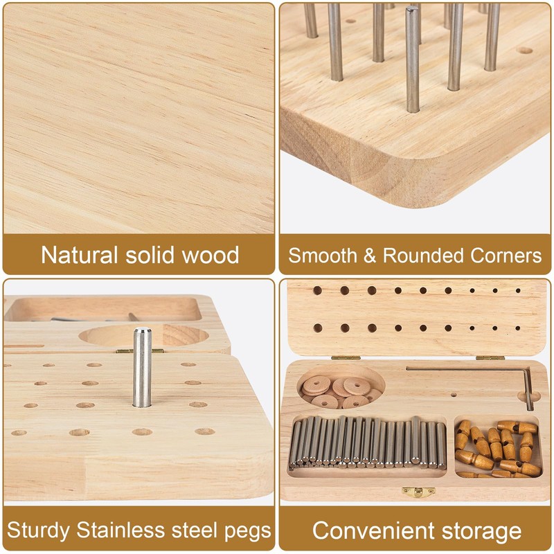 Wooden Pegboard for Finger Dexterity, 36-Hole Hand Therapy Peg Board
