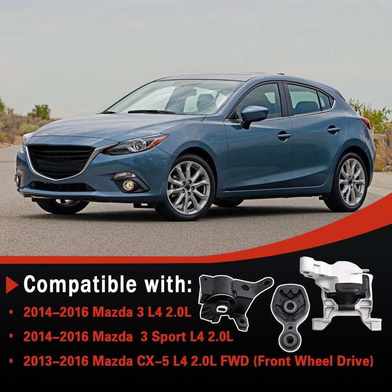 QRYIPPDM Engine Motor and Transmission Mount Kit Compatible with 2014