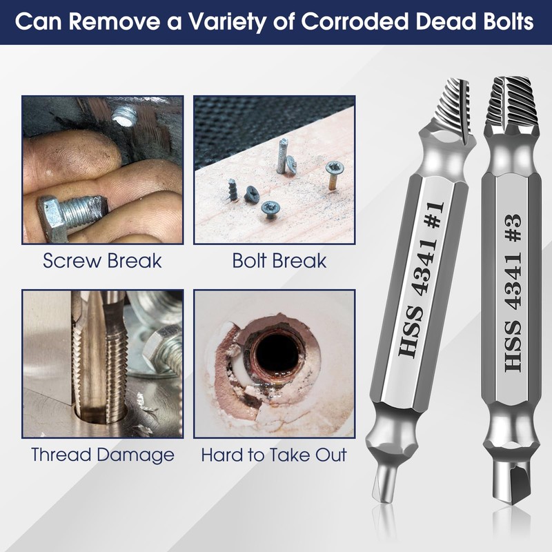 Damaged Screw Extractor Set - Remover for Stripped Screws Nuts