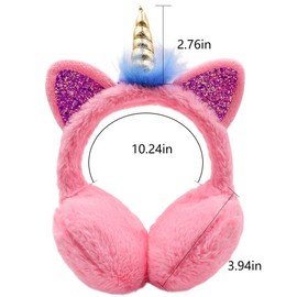 ZTL Unicorn Earmuffs for Girls Kids Women Soft Plush Ear Warmers Winter Ear Muffs