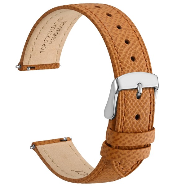 WOCCI 20mm Grace Leather Watch Band for Ladies, Top Grain