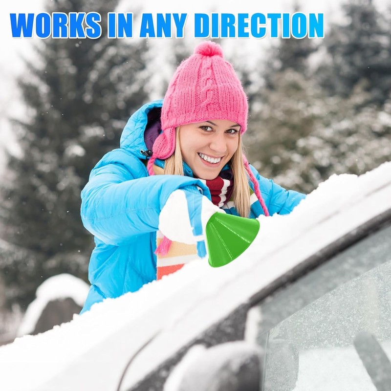 TATAPO 4 Pack Magical Ice Scrapers for Car Windshield, Round