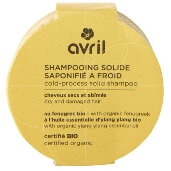 Avril Shampooing Solide Bio Cheveux Secs et Abîmés 100g