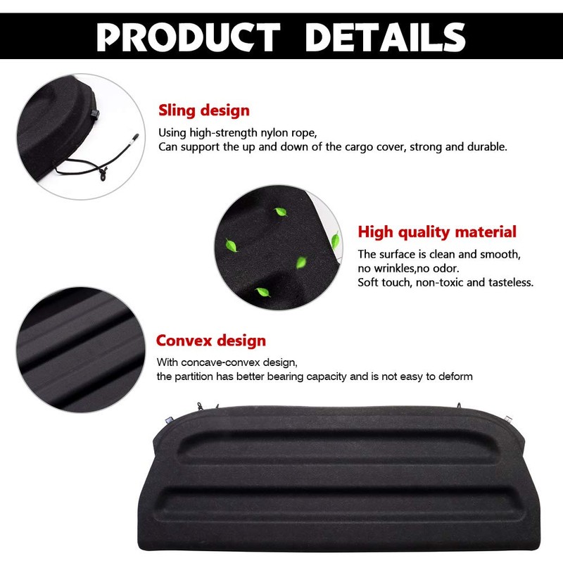 Powerty Cargo Cover for 2015-2019 2020 Honda Fit Accessories Trunk