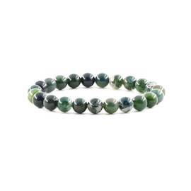 Natural Gemstone 7 inch Bracelet, Healing Crystal 8mm Round Beads for Jewellery Making, Gift, Unisex Decor, Crystal