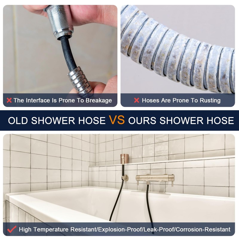 uxcell Shower Hose 59 Inches PVC Hose Replacement Flex Hoses