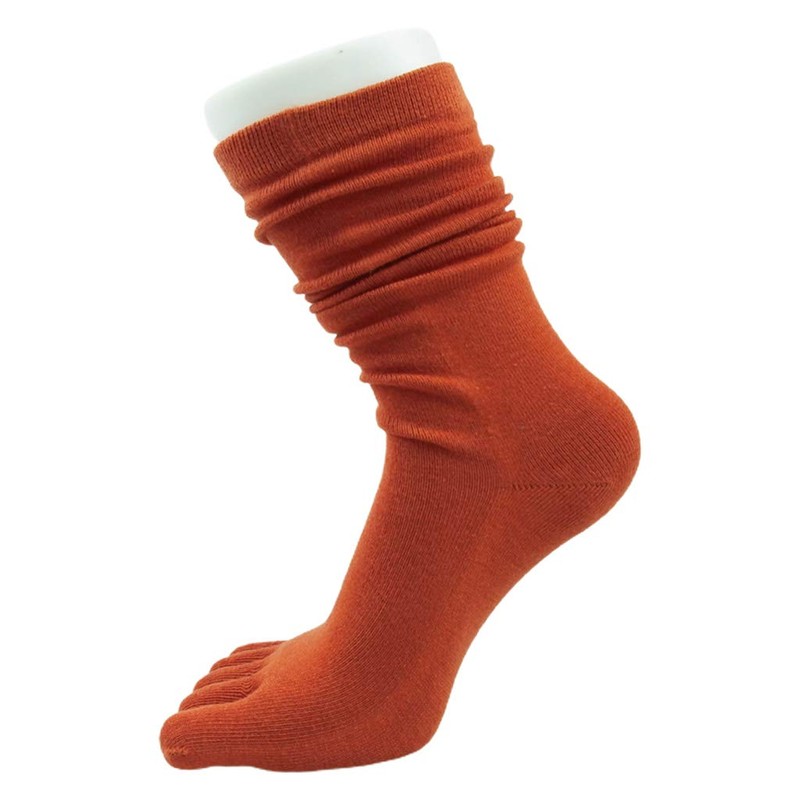 SUCHUANGUANG Women Five Finger Long Tube Socks Solid Color Toe