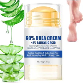 Crema para Pies con Urea al 60%, Hidratante y Antigrietas – Repara Talones Agrietados y Piel Seca, Loción en Barra para Manos, Absorción Rápida sin Residuos Grasos (1 Pcs)