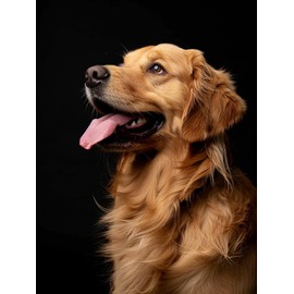 DIY 5D Diamond Art Painting by Number Kits for Adults Dog Golden Retriever Round Diamond Art Full Drill Beads Embroidery Cross Stitch for Wall Decoration(30x40)