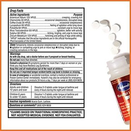 Hyland's Restful Legs PM Quick Dissolving Tablets - 50 Tablets, Pack of 5
