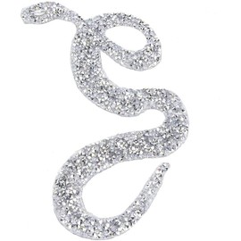 CYSFETENA Rhinestones Applique, 5PCS Snake Shaped Rhinestones Ribbon Trim Ribbon Mesh Wrap Roll DIY Clothing Bags Jeweled Diamond Wedding Shoes Necklace Headwear Accessories 8x17cm (Silver)
