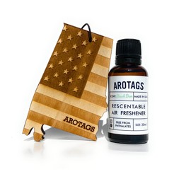 Arotags Car Air Freshener - Reusable Wood Diffuser - Hanging Odor Eliminator - Alabama Patriot - Beach Bum Scent