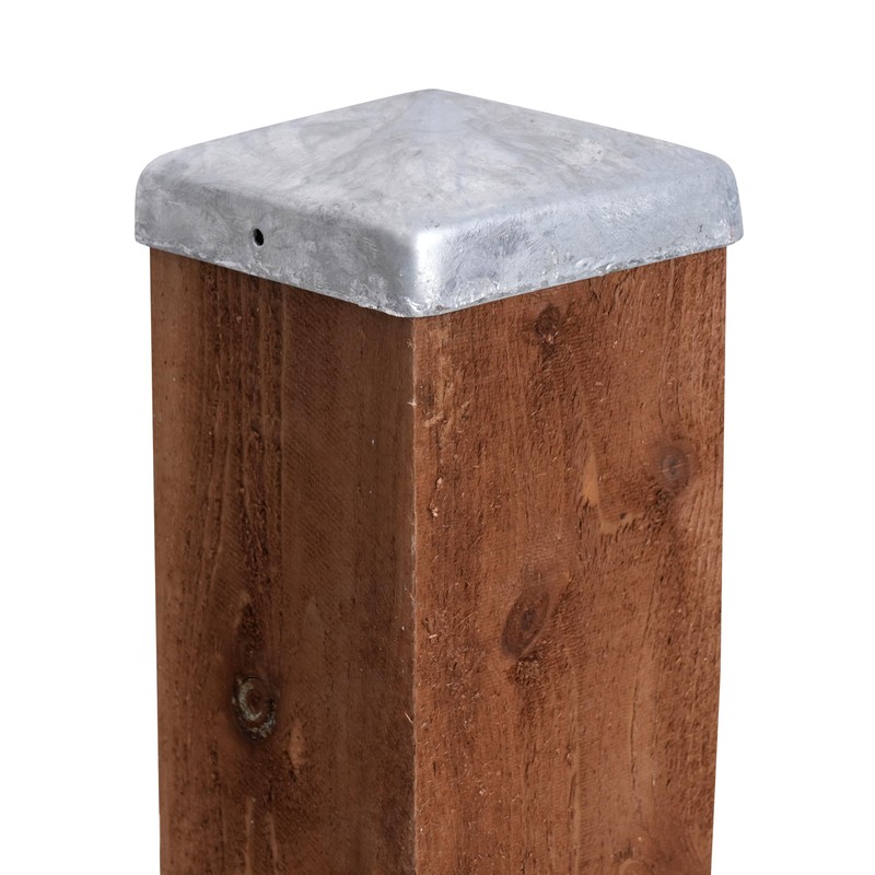 SQUARE METAL PYRAMID GALVANIZED FENCE/GATE POST CAP TOP 100mm x