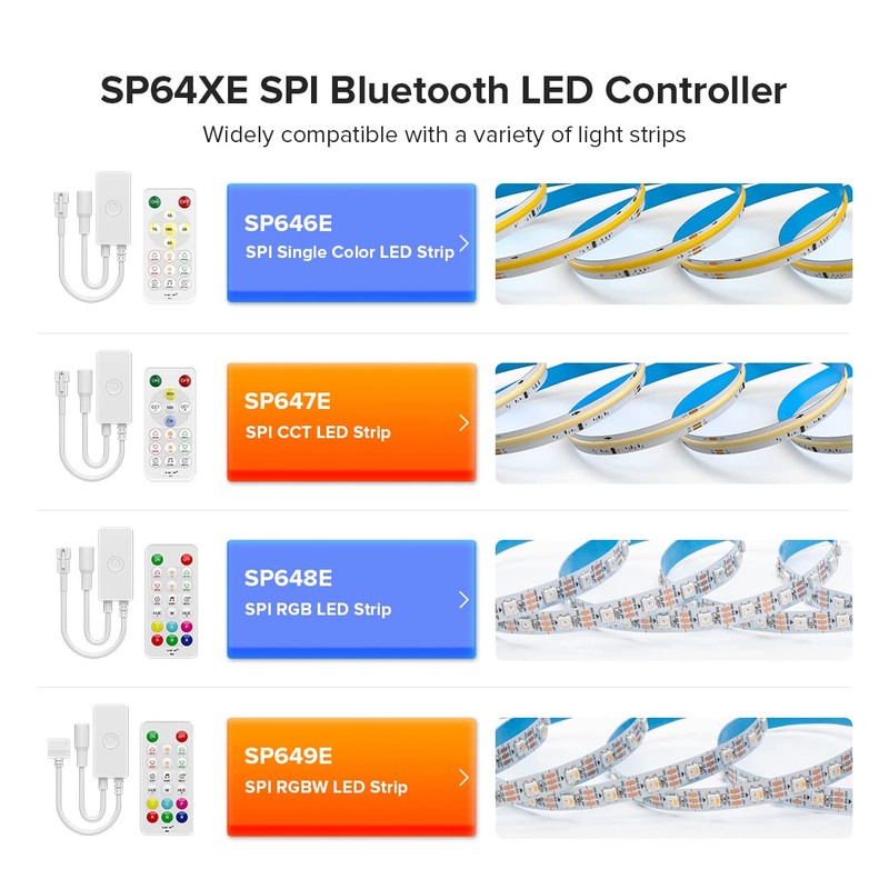 BTF-LIGHTING SP646E SPI Monochrome 2.4 GHz Blue-tooth LED Controller Compatible