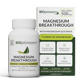 BIOptimizers Suplemento innovador de magnesio con 500 mg - 7 formas de magnesio: glicinato, malato, citrato y más - Apoyo natural para el sueño y el d