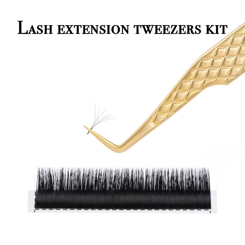 Eyelash Tweezers for Lash Extensions (Set of 7), Professional Lash