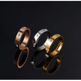 aesdox Love Ring 18K Gold/Silver/Rose Plated Cubic Zirconia Ring, Promise Ring, Wedding Ring Band Jewellery Gifts for Women Girls, Crystal