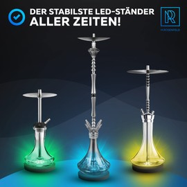 M. ROSENFELD Shisha LED Coaster, Non-Slip and Waterproof Luminous Coaster with Colour Changing and Soft Pad, Suitable for Any Shisha, Large Shisha LED Coaster, Diameter 18 cm, Remote Control incl.