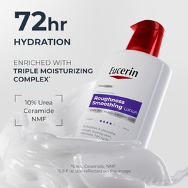 Eucerin Loción corporal de alivio de la rugosidad para piel extremadamente seca y áspera, hidratante corporal enriquecido con urea, botella de 16.9 on