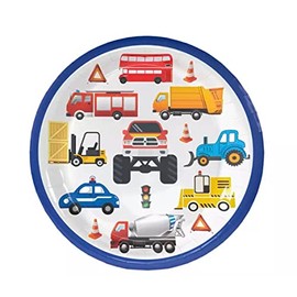 Love Balloons Bedfordshire Construction Vehicle Kids Party Plates 7" x10