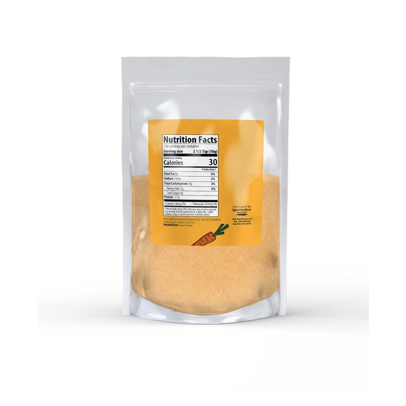 Carrot Powder By Unpretentious Baker, 3lb, Beta-Carotene, Bulk Size, Cooking