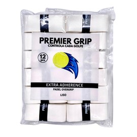 Premier Grip® Grip Padel Racket | Overgrip Paddle | Smooth White Grip | Pack of 6/12 | Grip Racket | Maximum Sweat Absorption | Non-Slip Grip Tape | Padel Accessories (12)