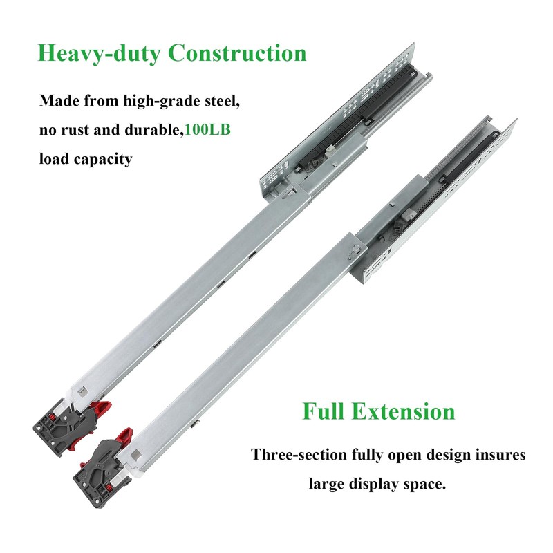 6 Pairs of 16 Inch Undermount Soft Close Drawer Slides,Bottom