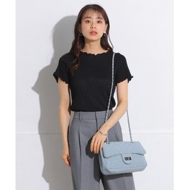 ALTROSE 332393 Quilted Chain Bag, Shoulder Bag, 2-Way Cute, Retro Large Capacity, Denim