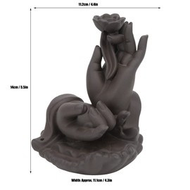 Fyearfly Buddha Hand Waterfall Incense Burners Smoke Waterfall Medium Backflow Incense Holder for Bedroom Study