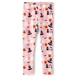 and Toddler Fall and Holiday Leggings,Pink Cats n Ghost,8