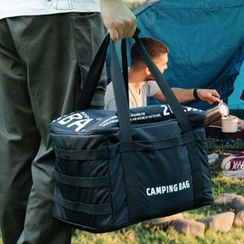 Harilla Camping Storage Bag Camping Lantern Carry Bag Trunk Organiser Storage Case Petrol for Travel Backpack Cooking BBQ Black