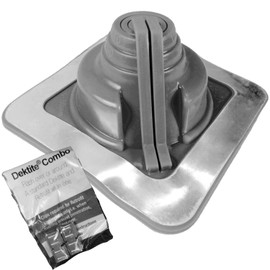 #1 (1/4" to 2-1/2") DEKTITE Square Base Combo Pipe Flashing Boot: Gray EPDM Square Base Flexible Pipe Flashing Dektite (DC101GC)