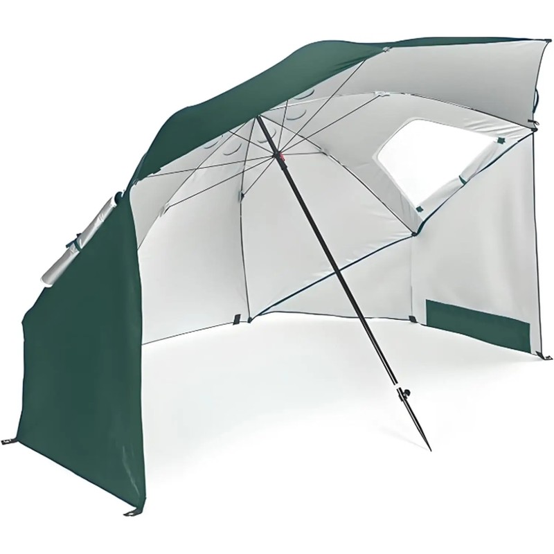 UPF 50+ Beach Umbrella with Sand Anchor, 94 Inch Windproof