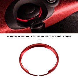 EMSea Key Fob Ring Cover Replacement Smart Key Ring Rim Trim Protective Aluminum Alloy Red 44mm ID Compatible with Mini Cooper R55 R56 R57 R58 R59 R60