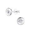 Northern Star Disk Crystal CZ Sterling Silver Stud Earrings 7mm