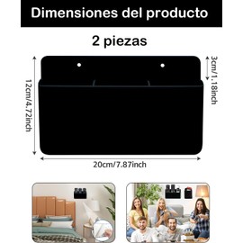 2 Piezas Porta Controles, Porta Controles Pared De Múltiples Mandos a Distancia, Soportes Adhesivos Para Tv y Superficies Planas, Estructura De Plástico Resistente(Negro)