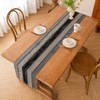 Table Runner Grey 33 x 183 cm Planks Antique Old