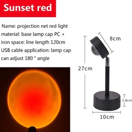 Yelita Sunset Red Rainbow Floor Lamp & Sunset Projection Lamp for Romantic Decor, Gaming Room, Living Room, Bed Room