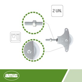 Amig - Steel Pulley with Roldana for Clothes Lines | Ø 39 mm | Includes Fastening Screw and Guides | Made of Steel