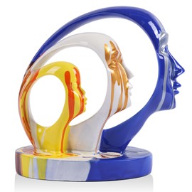 DOVDOV Colourful Thinker face Statue, Modern Art face Art Sculpture for Home Decoration Statue, Living Room Coffee Table, Dining Table, Home Office, Bedroom Decoration