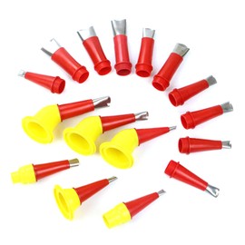 Dzrige 28 Pieces Caulk Extension Nozzles,Caulking Gun Tips,Stainless Steel Caulking Nozzle Applicator for Extension Tool Supplies Applied in The Constructionn (16 Tips, 8 Bases, 4 Scrapers)