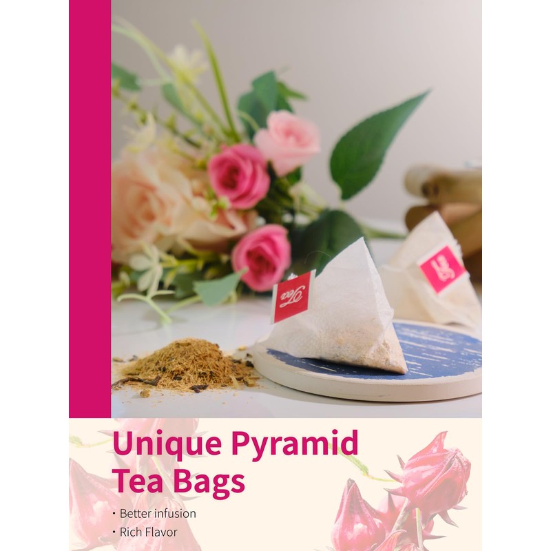 TeeLux Lemon Ginger Hibiscus Tea, Refreshing Lemongrass With Spicy Ginger,