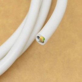 5 m cable, white, 3 x 1.5 mm², flexible, H05VV-F PVC insulated hose cable, 3G light cable, lamp cable, power cable