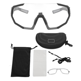 Cycling Glasses Color Changing Impact Resistant Eye Protection Lightweight Outdoor Cycling Eyeglasses for Running Water Sports Black