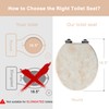 Angel Shield Marble Toilet Seat Durable Molded Wood with Quiet