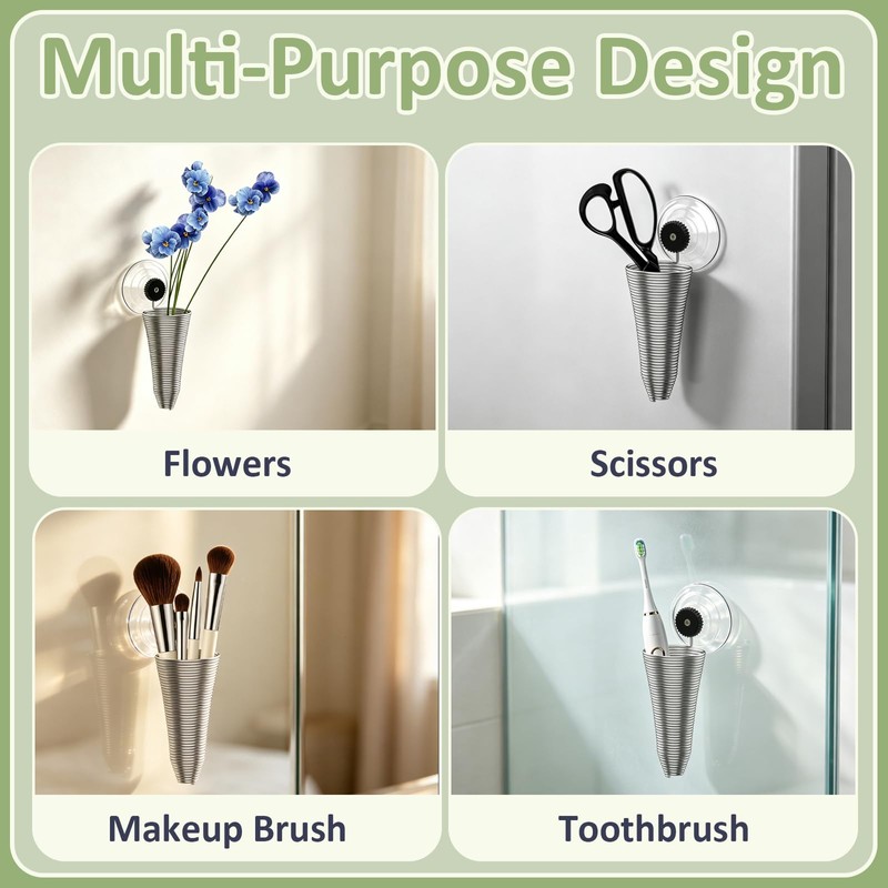XNDGURE Traceless Suction Cup Toothbrush Holders Wall Mounted Toothbrush Holders