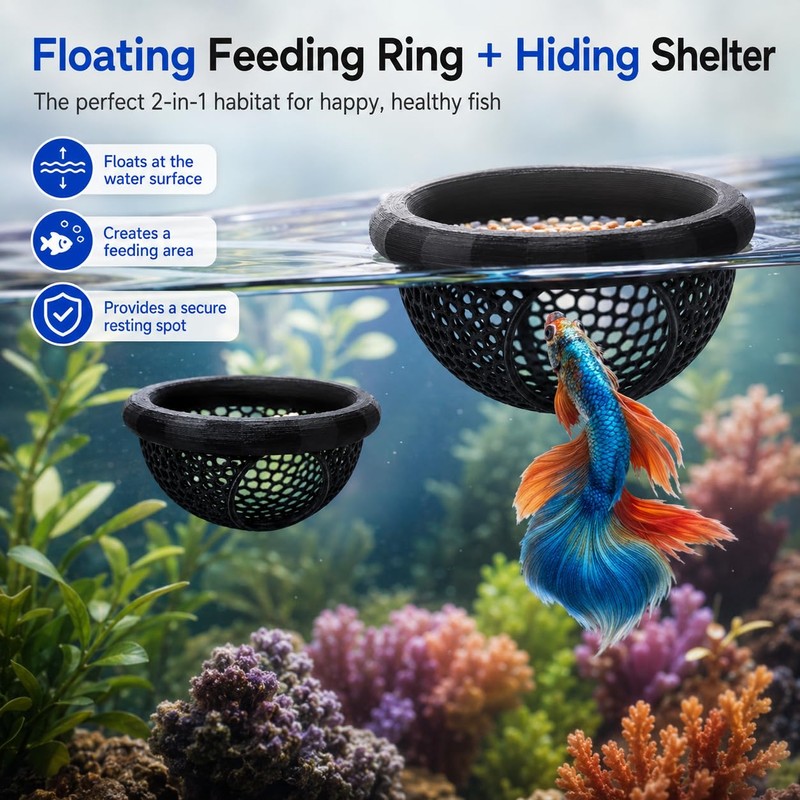 2 PCS Floating Betta Hammock, Shrimp Feeder, Small Fish Feeding