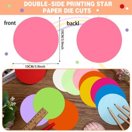 Kisston 360 Pcs Round Cutouts Paper 3.9 Inch Assorted Color Die Cuts Paper for DIY Paper Craft Projects Back to School Class Bulletin Board Decor