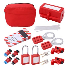 Electrical Circuit Breaker Lockout Tagout Kit, Loto Safty Padlock Set Plug Lock Out Tag Station Hasps for Industry, Automobile, Chemical Electric Power Industrial